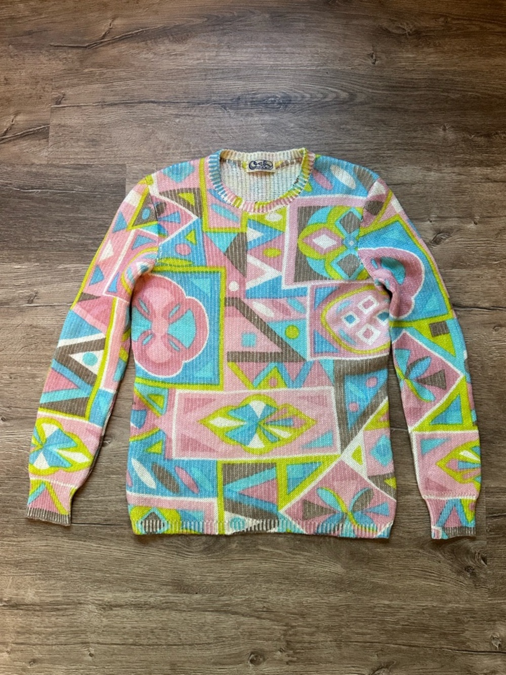 Vintage Och Sport Zurich Pastel Pattern Sweater